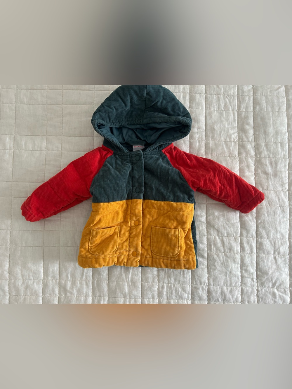 Hanna Andersson corduroy color block jacket 6-12m